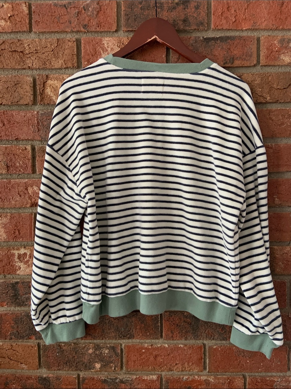 Madewell MWL Navy White Stripe Cozy Matching Lounge Sweatpants Set - Picture 7 of 10